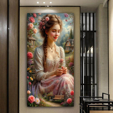 Beautiful Woman Picture Large Size Diy Diamond Art Painting Set New Collection Garden Goddess Full Drill Mosaic Embroidery Kits