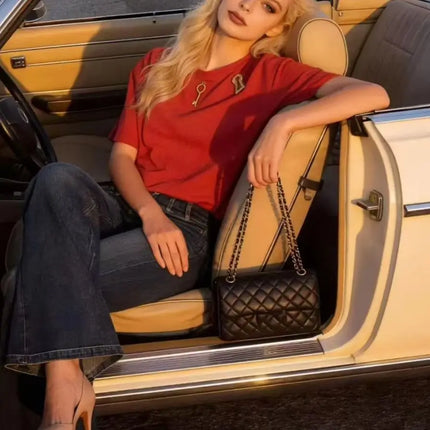 Hollow Out Spliced Metal Buckle T Shirts For Women O-neck Short Sleeve Minimalist Slimming T Shirt Female 2026