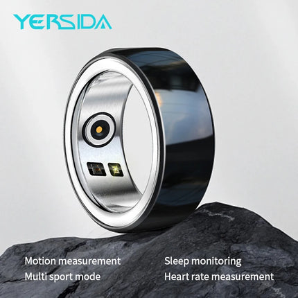 Waterproof R08M Health Smart Ring Nano Ceramic Stainless Steel Rings Heart Rate Blood Oxygen Sleep Emotion Monitor Sport For Man