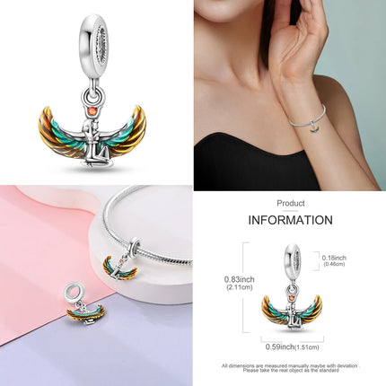 925 Sterling Silver Virgin Goddess Blessing Dangle Prayer Angel Pendant Charms Fit Original Necklace Bracelet DIY For Women Gift