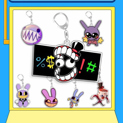 For The Amazing Digital Circus Jax Pomni Ragatha Gangle Acrylic Selfmade Cute Cartoon Anime Keychain Pendant Toy Gifts 5cm