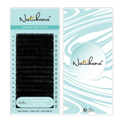 NATUHANA 16Rows B C cc D Eyelash Extensions Individual False Cilio Natural Soft Mink Lashes High Quality Matte Fake Eyelashes