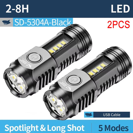 Portable Mini LED Handheld Flashlight Powerful Fingertip Torch Outdoor Waterproof Hiking Camping Flash Light with Pen Clip