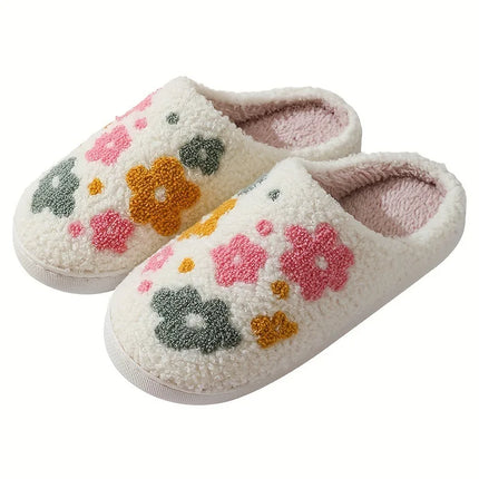 Women Indoor Slippers Warm Plush Home Slipper Autumn Winter Shoes Woman House Flat Floor Soft Silent Slides for Bedroom