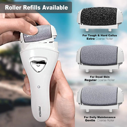 PRITECH Electric Foot Callus Remover Rechargeable Portable - Professional Foot Scrubber Pedicure Kit for Dead/Dry/Cracked Skin