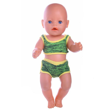 Summer Short Sleeved Set Animal Pattern Jumpsuit Pajamas For 43cm Baby Doll&18inch American Doll Accessories,Our Generation Gift