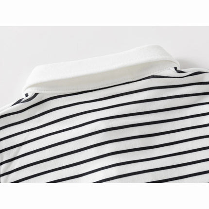 Cotton Polo Shirts for Boys Girls Striped Tops Kids 2 to 3 4 5 6 Years Long Sleeve Sweatshirts Spring Autumn Baby Clothes Child