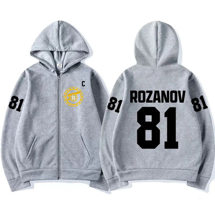 Heated Rivalry Ilya Rozanov 81 Boston Raiders Merch Zipper Hoodies Men's Women Clothing Fashion Zip Up Sweatshirts Jackets Coats