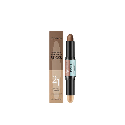 Contour Stick Dual Ended Stick Highlighter Easy Blend Travel Friendly Long Lasting Natural Finish Oil Lightweight Coverage