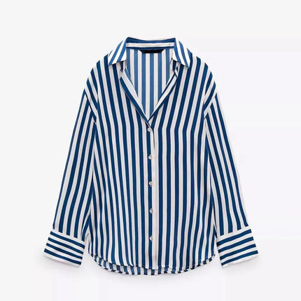 Classic Silk Satin Feel Shirt New Spring Collection Long Sleeve Polyester Fabric Women's Premium Fashion Regular Length