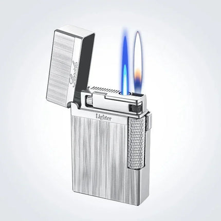 New Creative Plasma Arc Lighter Luxury Double Flame Butane Lighter Jet Flame Windproof Cigarette Ignitor Smoking Accessories