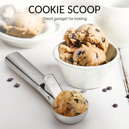Multifunctional Ice Cream Scoops Stainless Steel Dual-Purpose Scoop Fruit Watermelon Spoon Ball Scoop Household Ice Cream Tools