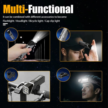 High Power LED Handheld EDC Flashlight Rechargeable Pocket Portable RGB Torch with Magnet Outdoor Camping Fishing Clip Light