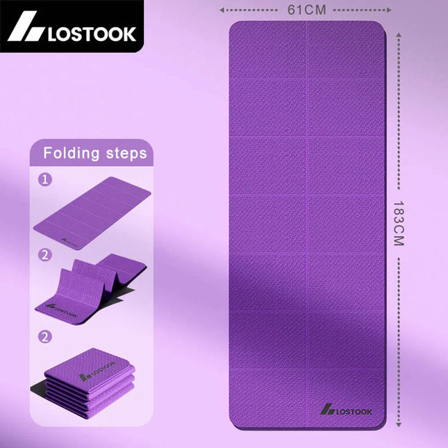 4mm Thick TPE Foldable Yoga Mat Easy to Store Travel Exercise Mat for Yoga Pilates Home Workouts And Floor Exercises