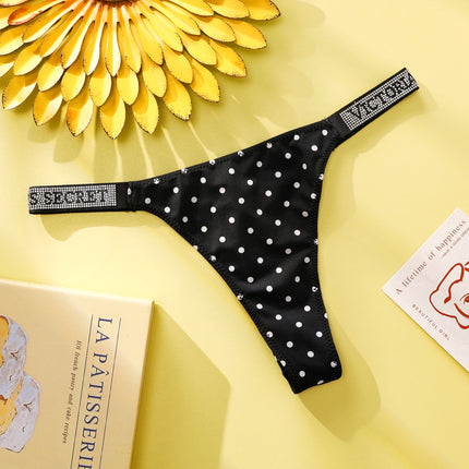 Victoria Secret Women Polka Dot Lace Bikini Cheeky Panties Set Breathable Cotton Hipster Underwear Thong Hipster Seamless