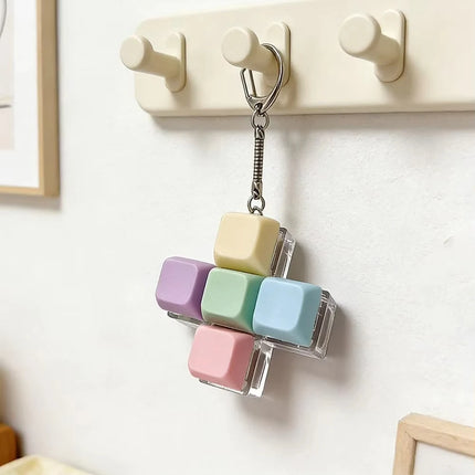 Decompression 9 Keyboard Key Toy Anti Stress Relief Finger Keychain ﻿Game Button Pinch Tester Office Desk Accessory
