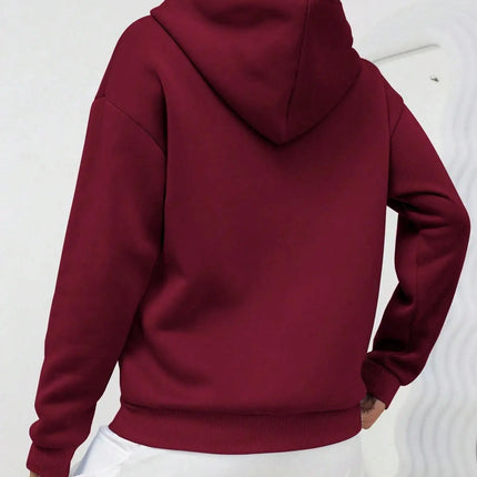 Solid Color Casual Hoodie For Female Pocket Creative Hoody All-Match Street Clothes Womens Fleece Unisex Pullovers