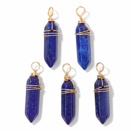 Blue Lapis Lazuli Pendant Gems Cross Hand Oval Shape Natural Stone Lapis Lazuli Charms for Jewelry Making Necklace DIY Bracelet