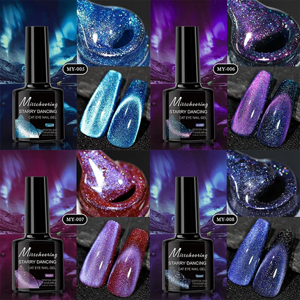Romantic Galaxy Cat Eye Gel Nail Polish Semi-permanent Glitter Soak Off UV Holographic Magnetic Rainbow Gel for Nail Manicure