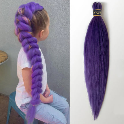 Rumi Purple Braids Cosplay Hair Extensions 26Inch Synthetic Braiding Hair Easy Clip in Ponytail for Cosplay Halloween Costume