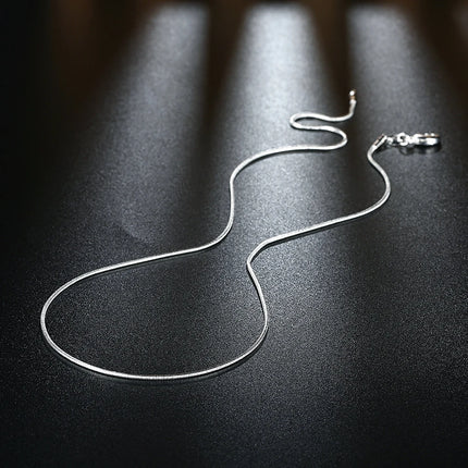 10pcs wholesale 925 sterling silver 1MM snake chain necklace for women man 16-30inches fashion party wedding Jewelry gifts