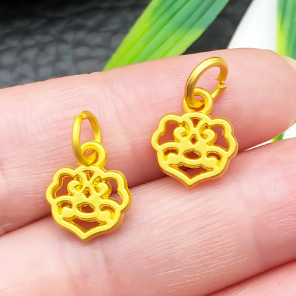 10/15pcs Antique & Sand-Gold Alloy Pendants for Wealth, Prosperity, and Good Fortune. DIY Chinese-style Charms for Bracelets