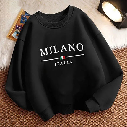 Fashion Milano Italy Letter Pullover Funny Hoodie Kids Y2k Children's Sweatshirt Hoody Casual Hoodies for Boys Girls Clothes