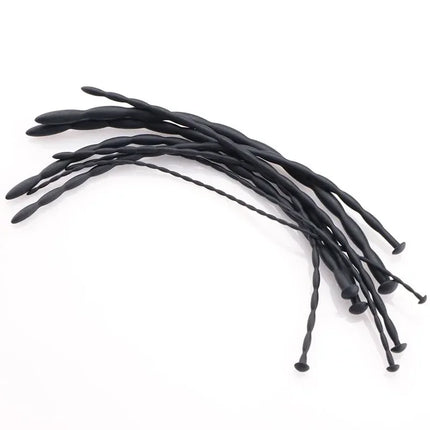 8 Sizes Safe Soft Silicone Urethral Penis Stimulant Dilator Urethral Rod Catheter Sex Toys Horse Eye Stick For Male BDSM Plug