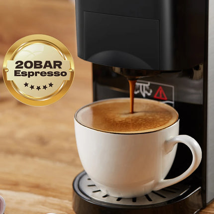 HiBREW Coffee Machine 5in1 Multiple Capsule Espresso Dolce Milk&Nespresso&ESE Pod&Powder Coffee Maker Stainless Metal H3A