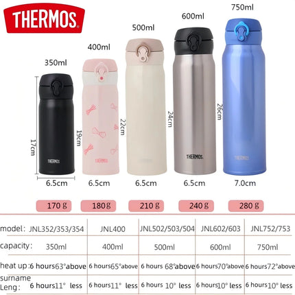 THERMOS 350ml/500ml Vacuum Flask Stainless Steel Thermal Mug,6H Hot Cold Water Bottle,Leakproof Coffee for Office Outdoor Travel