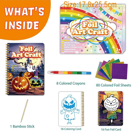 Kids Fun Foil Art Set Montessori Drawing Toy Animal Colouring Book Kindergarten DIY Crafts Creative Activity Toys Christmas Gift