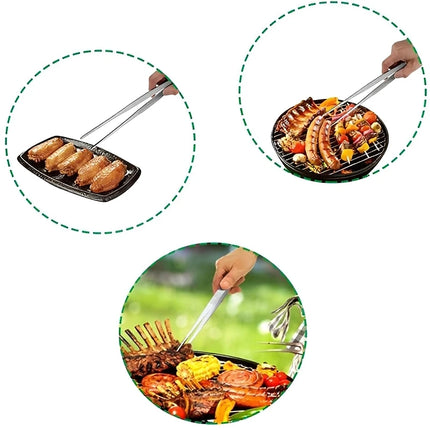 Multifunction Barbecue Tongs Stainless Steel Food Tongs BBQ Clip Kitchen Gadgets Cooking Tweezers Buffet Tool CFQJ006
