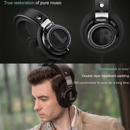 Philips SHP9500 Headphone HiFi Stereo Wired Earphone Computer Online Learning Earbuds Esports Game 3.5mm 6.3mm Universal Headset