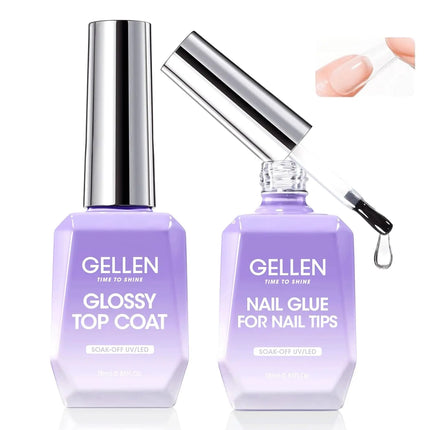 GELLEN Nail Polish Set 18ml 4PCS Kit Base Coat Top Gel Cuticle Softener Oil Salon Quality Manicure Pedicure Valentines Gift