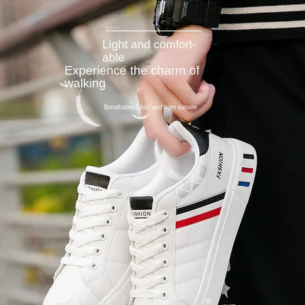 2024 Men's Casual Sneakers New Fashion Lace-up White Shoes Student Comfort Sports Plus Size Vulcanized Shoes Zapatillas De Hombre