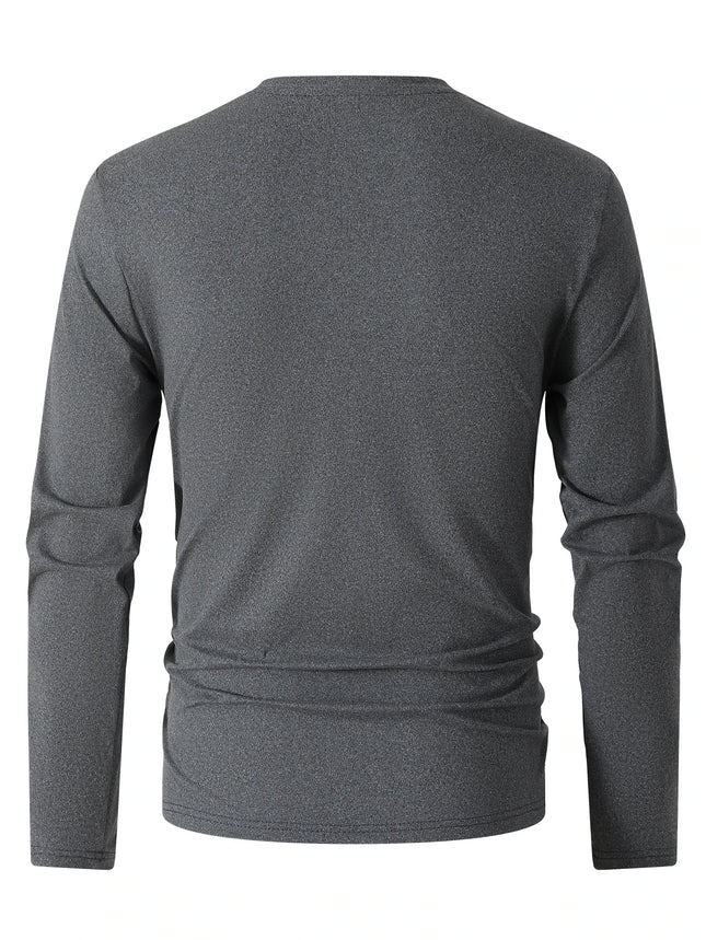 New Spring Autumn Style Everyday Wear Outdoor Sports Fashion Trendy Versatile Color Block V-neck Long Sleeve Men's Top