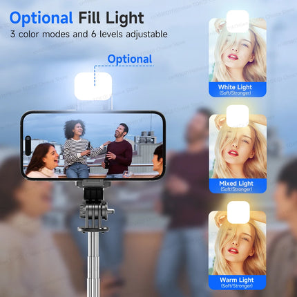 TOKQI Selfie Stick Tripod Phone Stand Portable Mini Tripod with Wireless Bluetooth for Android and Iphone Cell phones Shoot Vlog