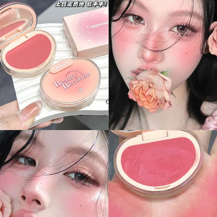 Gradual Soft Mist Pink Blush Cream Mousse Blush Palette Apricot Cheek Tint Blusher Matte Peach Rouge Face Contour Shadow Makeup
