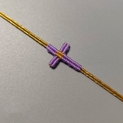 Hand-Woven Macrame Cross Bracelet Adjustable Bohemian Style Jewelry for Women Girls