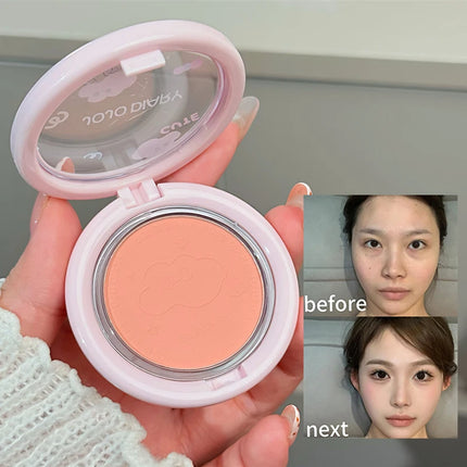 Milk Strawberry Pink Blush Soft Mist Powder Expansion Brighten Monochrome Matte Blusher Plate Face Contouring Natural Cheek Tint