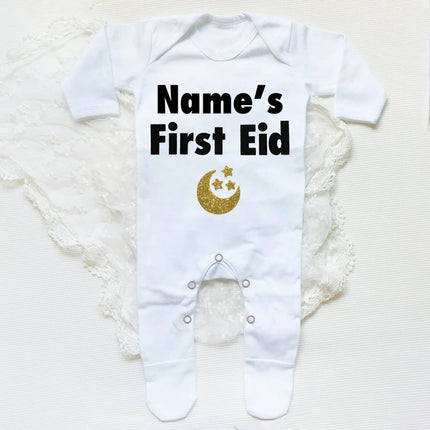 Personalized Baby First Ramadan Bodysuit Infant Long Sleeve Romper Eid Ramadan Islamic Muslim Newborn Keepsake Outfit Jumpsuit
