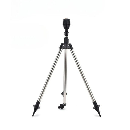 1 Set 360 Rotary Irrigation Tripod Lawn Garden Sprinkler Telescopic Support Sprinkler Head on Tripod Stainless Steel