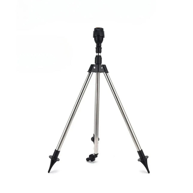1 Set 360 Rotary Irrigation Tripod Lawn Garden Sprinkler Telescopic Support Sprinkler Head on Tripod Stainless Steel