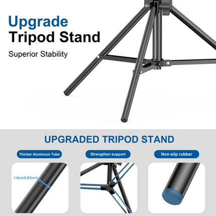 Dual Phone Tripod Stand 1.6M Adjustable with Clip for Live Video Recording Portable Floor Holder Support 2 Phone Simultaneously