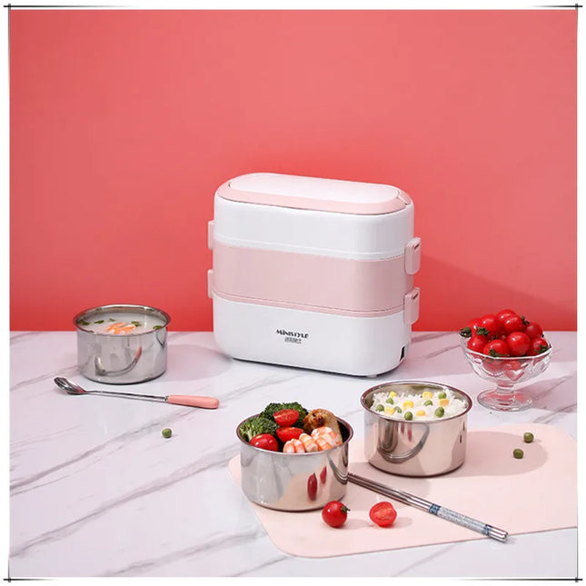 Portable Electric Heating Lunch Box Multi-Functional Reservation Electric Bento Box for Office Workers and Students