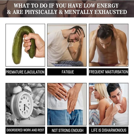 Energy Boost with Epimedium Extract & Ginseng - Promotes Strength & Confidence -Men's Daily Herbal Enhanging Supplement