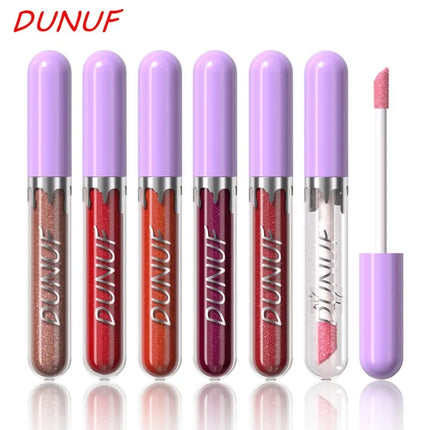 1pc Metallic Liquid Lipstick Long Lasting Glitter Lip Glaze Waterproof Moisturize Brown Lip Tint Shiny Shimmer Lipgloss Makeup