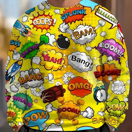 Personalized Abstract Pattern Series Graphic Sweatshirts For Men Graffiti Manga Men's Pullover Long Sleeve 3D Printed Tracksuit