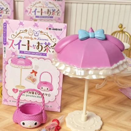 Original Re-Ment Sanrio Miniature Scene Kuromi Melody Afternoon Tea Party Dessert Blind Box   Anime Character Toys Decoration