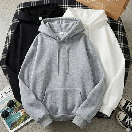 Women Men Hoodie Oversized Solid Color Sweatshirt Casual Loose Pullover Hooded Top Harajuku Streetwear Korean Autumn Winter Coat